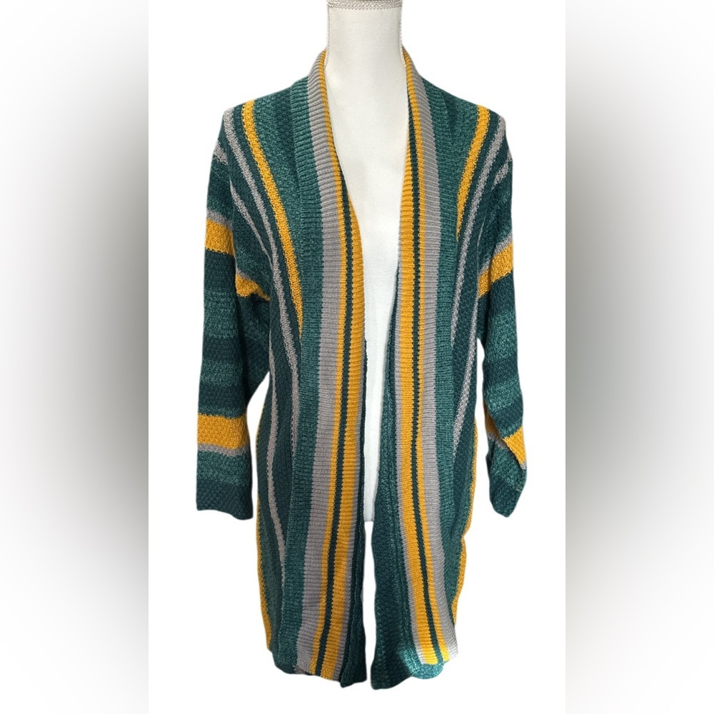 Anthony Richards Green and Yellow Cardigan Sweater
